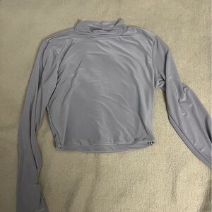 PrettyLittleThing Light Gray Mock Neck Crop Top